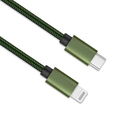 PDALBR001，USB2.0 鋁殼尼龍單色編織線身 傳輸線(PD)-造型A