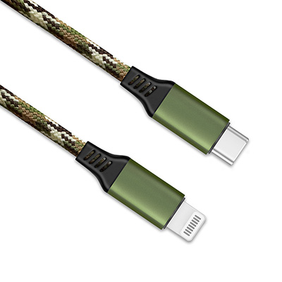 PDALBR002，USB2.0 鋁殼尼龍迷彩編織線身 傳輸線(PD)
