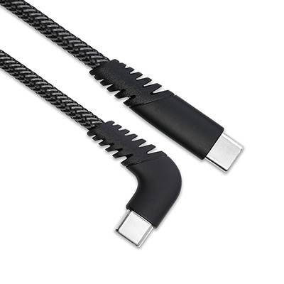 PDMLBR006L，USB2.0 Molding & Nylon braided-Mixed-L shape mobile cable (PD)