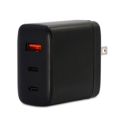 US065-3ACF001，氮化鎵(GaN)PD充電器 65W 3Port(USB-A/2Type-C) 美規-折腳