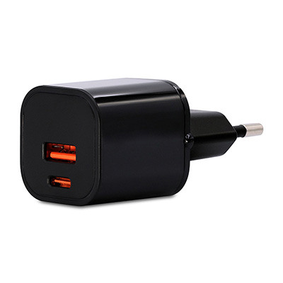 EU033-2ACX001，氮化鎵(GaN)PD充電器 33W 2Port(USB-A/Type-C) 歐規-固定腳