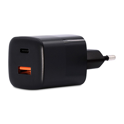 EU040-2ACX001，氮化鎵(GaN)PD充電器 40W 2Port(USB-A/Type-C) 歐規-固定腳