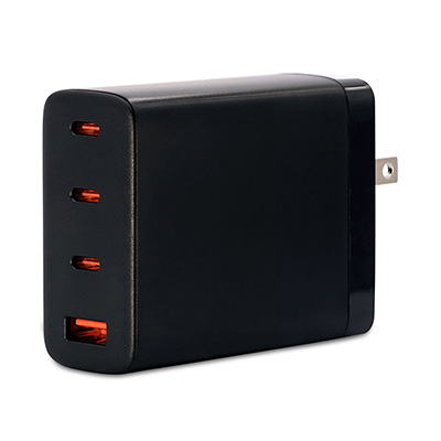 US100-4ACF001，GaN(Gallium nitride) Power delivery charger 100W 4Port(USB-A/3Type-C) American plug-Fold