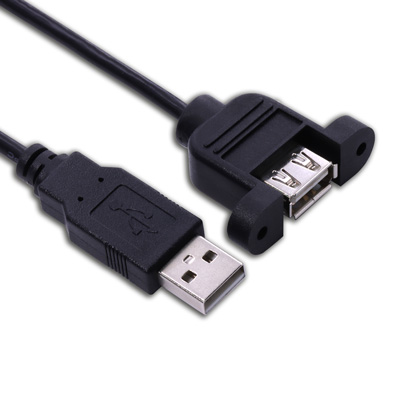USB20CAB003L，USB2.0 Type-A公 轉 Type-A母 傳輸線帶鎖