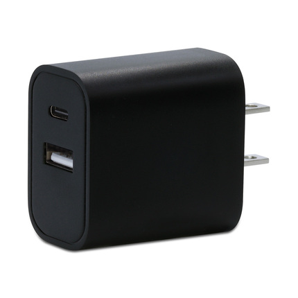 US015-2ACX001 Black，Power delivery charger 15W 2Port(USB-A/Type-C) American plug