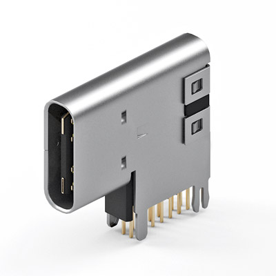 TYPE-CF-16F-13，USB2.0 Type-C Connector, 14pin DIP, flag type, high rise 2.60mm