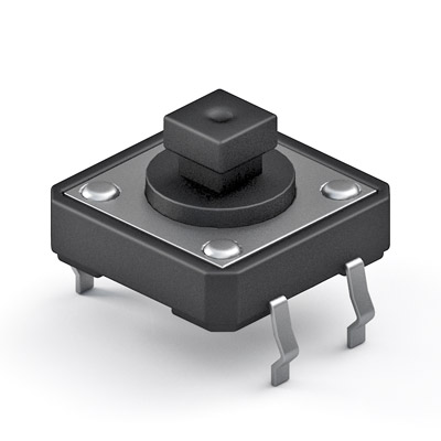TS-D-V-005，12x12 DIP Vertical Tact switch, square stem