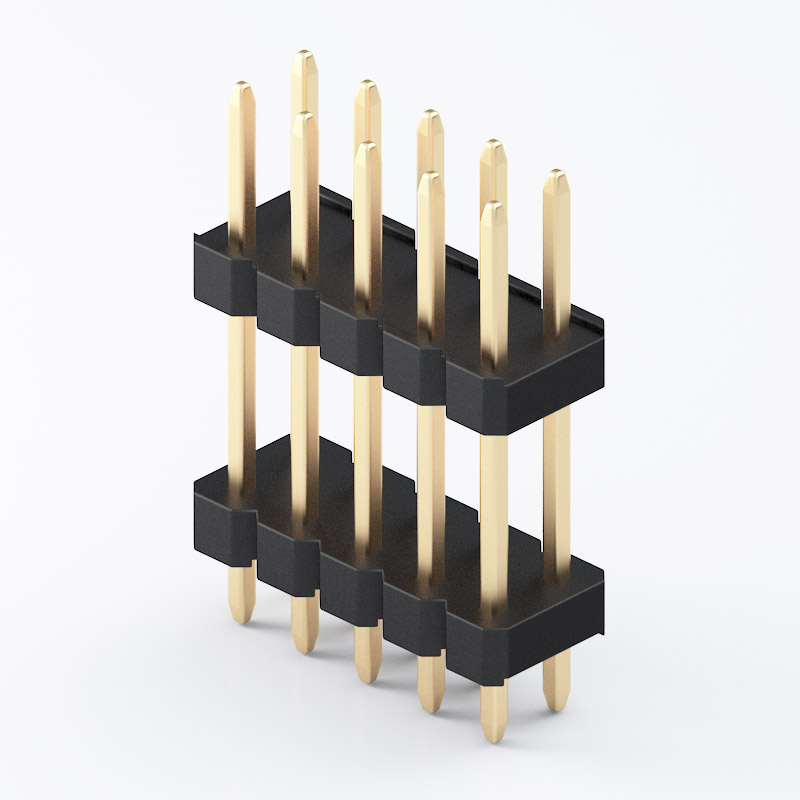 2.00mm Dual Row 2-Deck Pin Header, Through-Hole PCB Connector