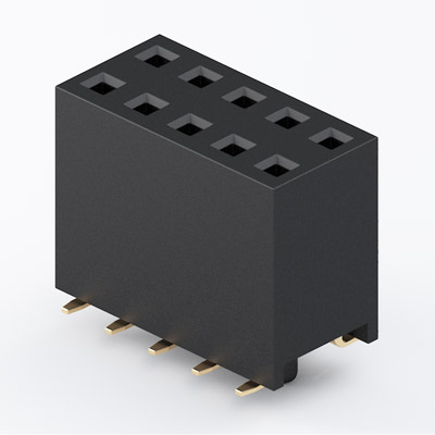 female header Pitch 2.54 SMT vertical insulator height 8.50, 2 row, 1 insulator