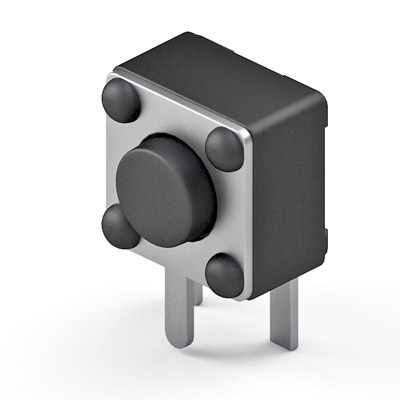 TS-D-R-001，4.5x4.5 3 Pins DIP RA Tact switch