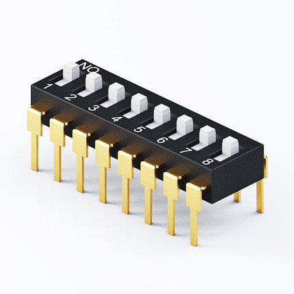 DPSW-25DVxxU-A07，2.54mm DIP Vertical Dip Switch