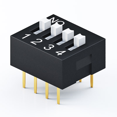 Tact Switch，2.54mm DIP Vertical 指撥開關