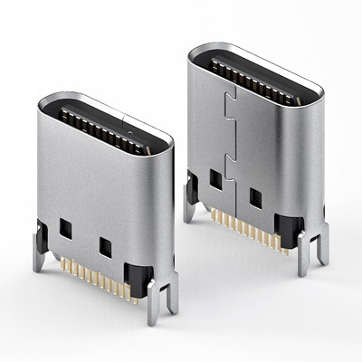 USB 3.2 Type-C 母連接器 24Pin 夾板式