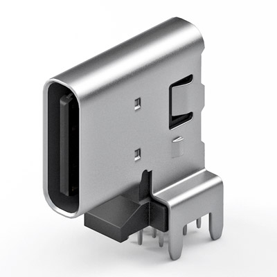 USB 2.0 Type-C 母連接器 16Pin 側插 墊高款 板上高 6.60
