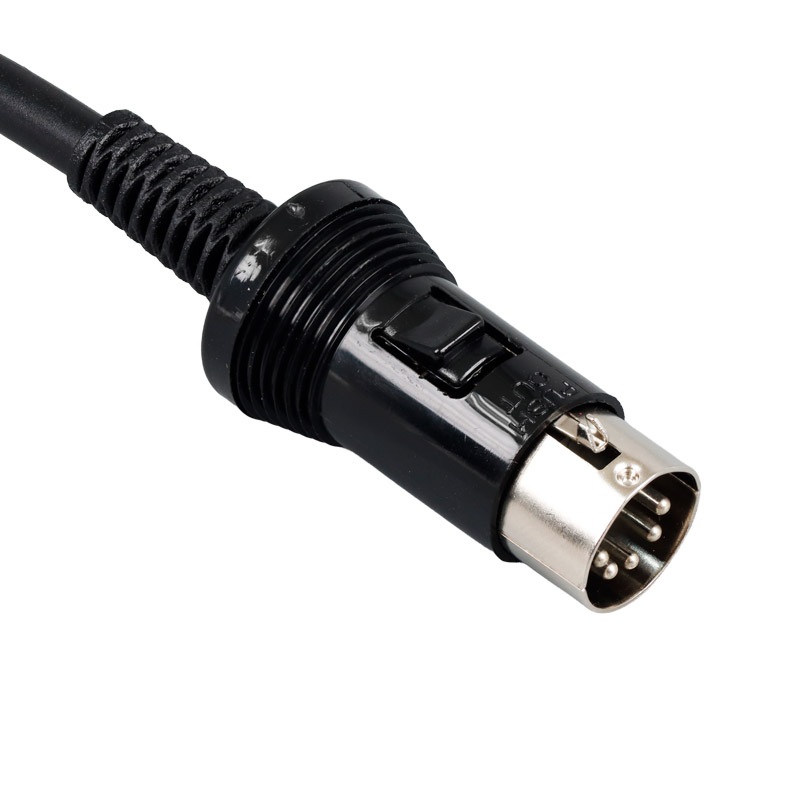 5Pin DIN Male to Tinned Open-End Spiral Cable