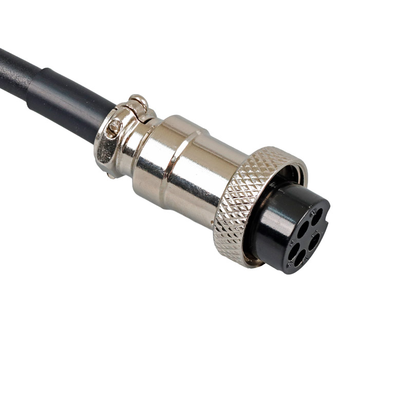 Waterproof Circular Female Connector to Tinned Open-End Coiled Cable