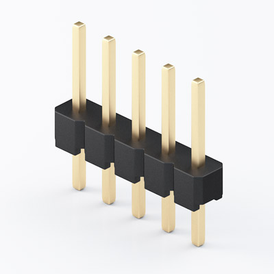 2.54 Pitch pin header 1 row, DIP vertical insulator height 2.50