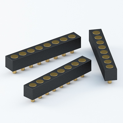 Pitch 2.0mm 8 Pin 公座 彈簧針 Pogo Pin, SMT, 直立式
