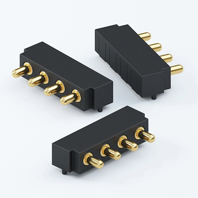 Pitch 2.5mm 4 Pin Male Pogo Pin, SMT, R/A