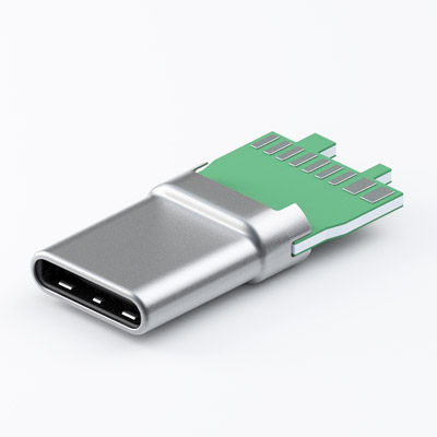 USB 3.2 Type-C 公頭連接器 24Pin 本體長19.25