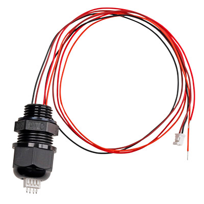 JST SAN 2.0mm 4P to JST PH 2.0mm 2P + 2 Open Cable Assembly with M16 Waterproof Cable Assembly